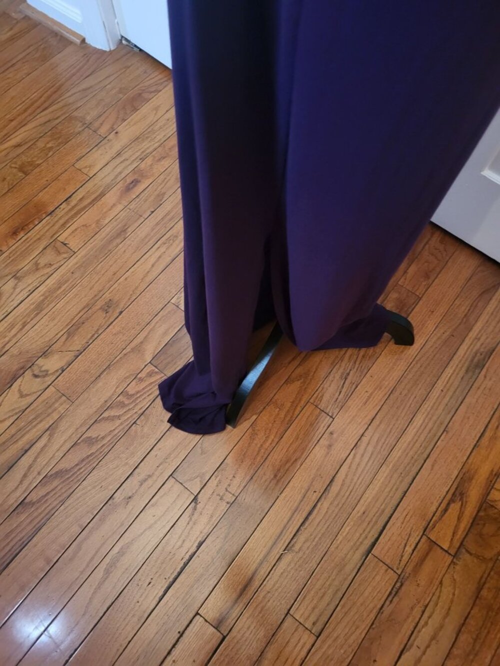 Entro Eggplant Purple Knit Maxi Dress Pleated L Comfort Summer Travel Vacation - Picture 6 of 9